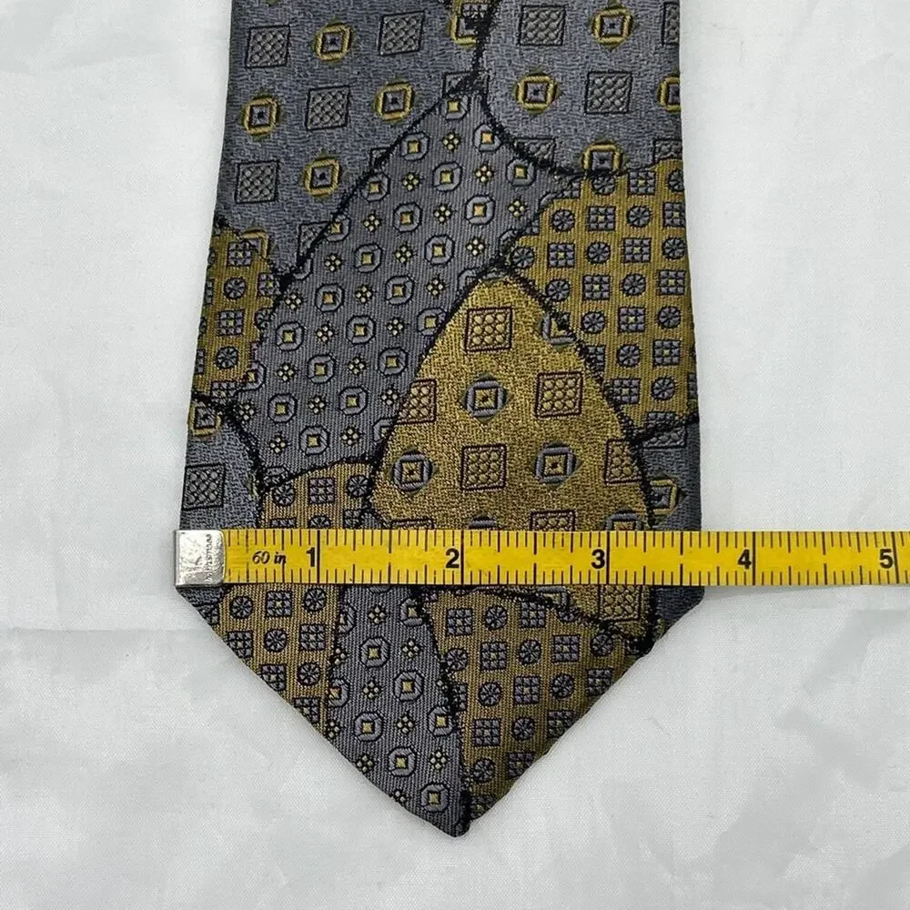 Authentic Vintage Fendi 80s Silk Tie Necktie Abstract Patchwork Print